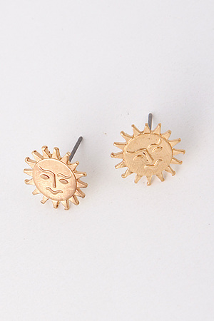 Faced Spike Sun Stud Earring 5DCE8
